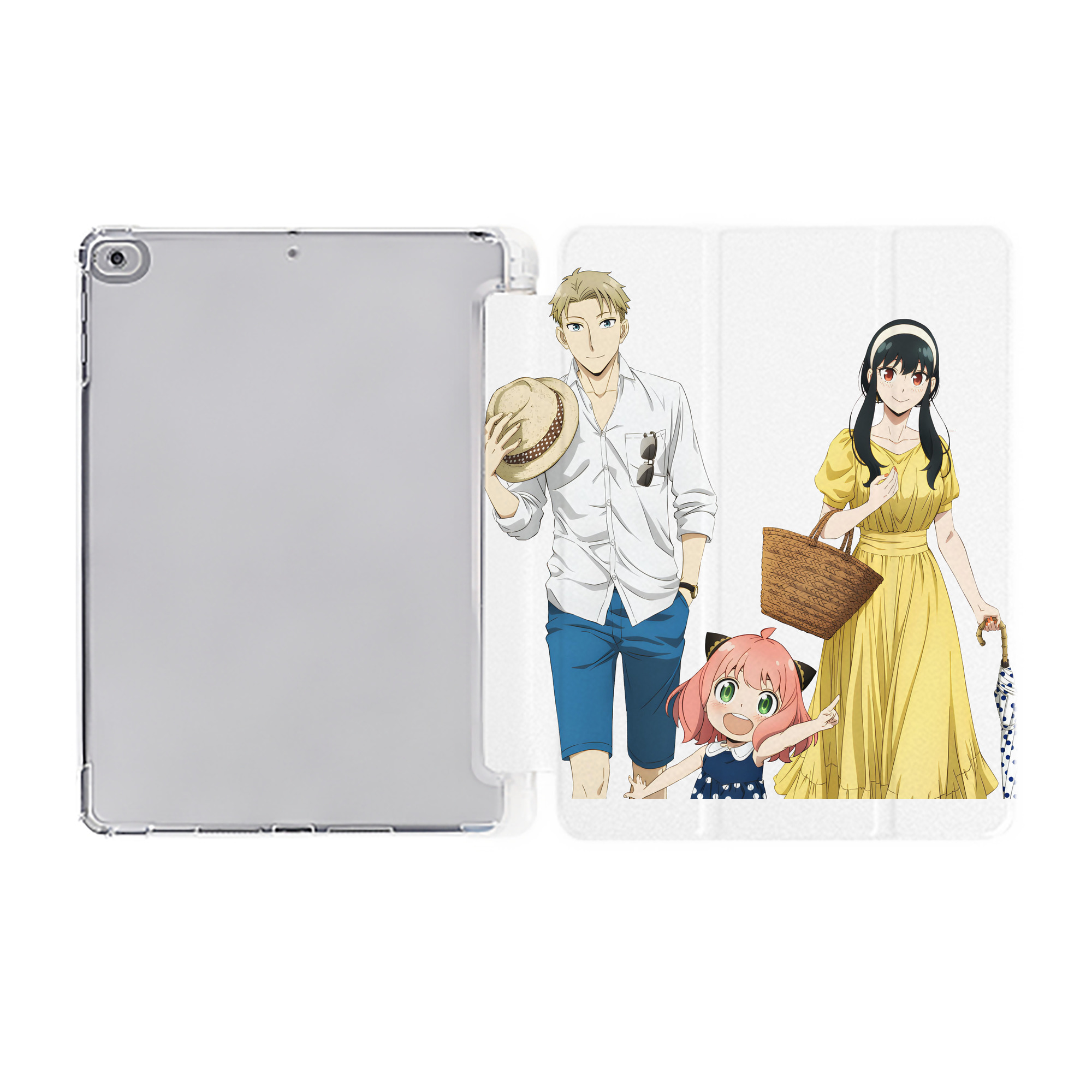 （画像用） SPY×FAMILY间谍家家酒 IPad ケース ペン収納付き 三つ折りスタンド PUレザー×シリコン 対応機種9.5/10.5/10.9インチ